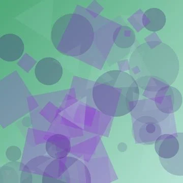 Abstract Geometric Background with Purple Overlapping Shapes on Green Gradien イラスト素材