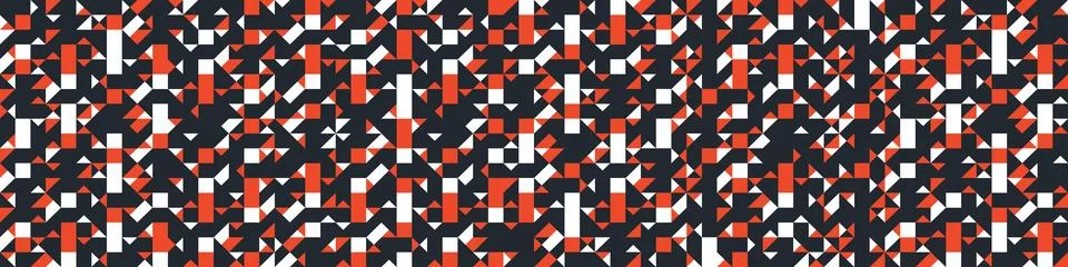 Abstract geometric background with red, dark blue and white triangles and square Stock Illustration
