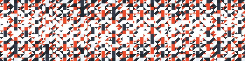 Abstract geometric background with red, dark blue and white triangles and square Stock Illustration
