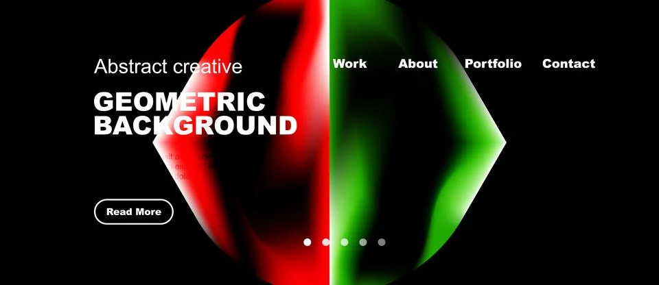 Abstract geometric background with red, green gradients. Website navigation Иллюстрация