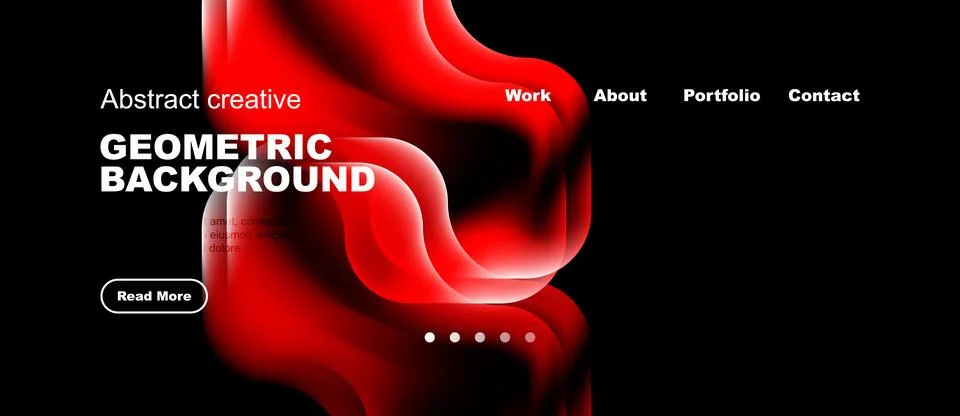 Abstract geometric background with red, pink hues. Website header includes 스톡 일러스트