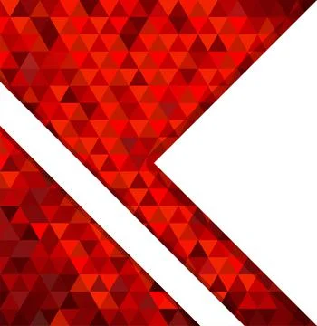 Abstract geometric background with red triangles and white strip. Geometric Stock Illustration