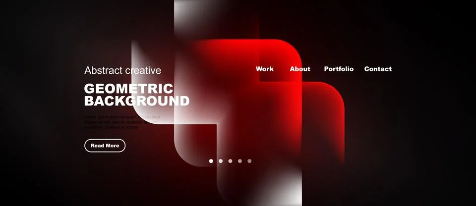 Abstract geometric background with red, white shapes. Website header includes イラスト素材