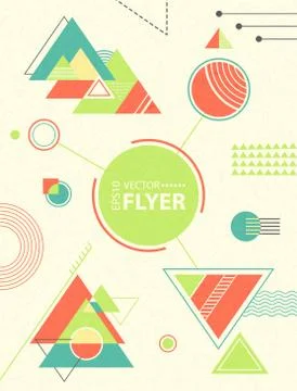 Abstract geometric background. Retro flyer Stock Illustration