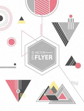 Abstract geometric background. Retro flyer Stock Illustration