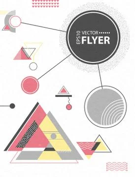 Abstract geometric background. Retro flyer Stock Illustration