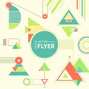 Abstract geometric background. Retro flyer Stock Illustration