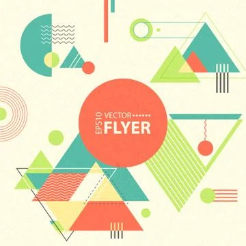 Abstract geometric background. Retro flyer Stock Illustration