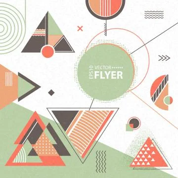 Abstract geometric background. Retro flyer Stock Illustration