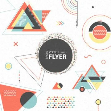 Abstract geometric background. Retro flyer Illustrazione stock
