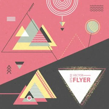 Abstract geometric background. Retro flyer Stock Illustration