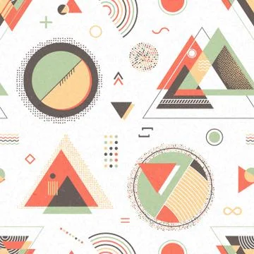 Abstract geometric background. Retro flyer Stock Illustration