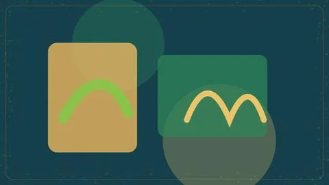 Abstract geometric background with rounded rectangles and simple line art s.. イラスト素材