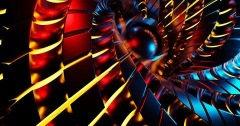 Abstract geometric background is a sci-fi design of disks or a space station, bl Stock Illustration