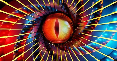 Abstract geometric background is a sci-fi design of disks or a space station, bl Stock Illustration