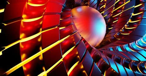 Abstract geometric background is a sci-fi design of disks or a space station, bl Stock Illustration