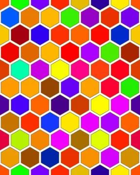 Abstract geometric background seamless wallpaper with hexagons. Vector illust Stock Illustration