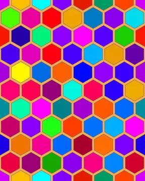 Abstract geometric background seamless wallpaper with hexagons. Vector illust Stock Illustration