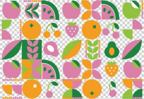 Abstract geometric background. Set of simple flat style icons Stock Illustration