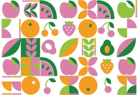 Abstract geometric background. Set of simple flat style icons. Stock Illustration