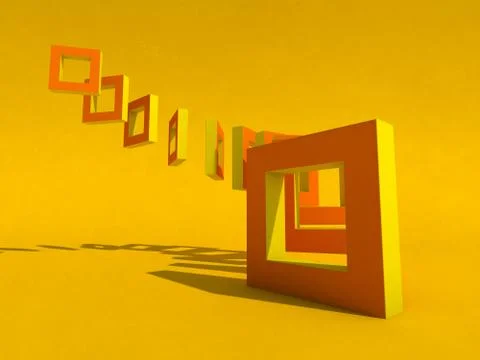 Abstract geometric background with shapes. 3D Stock Illustration