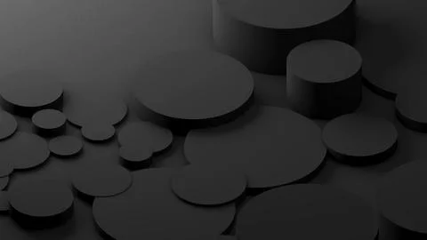 Abstract geometric background shapes Black circle in relief, both high and .. 스톡 일러스트