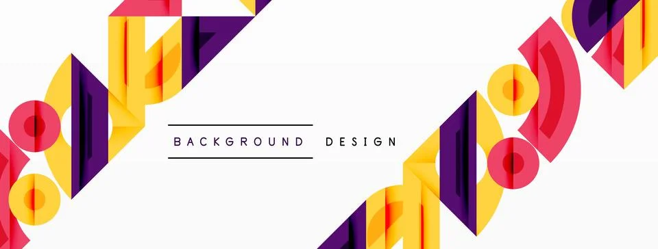 Abstract geometric background with shapes, featuring circular and rounded Stock Illustration