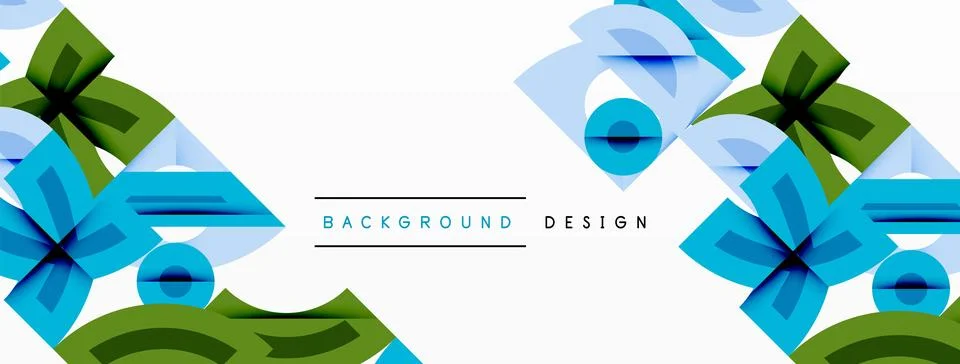 Abstract geometric background with shapes, featuring circular and rounded Stock Illustration