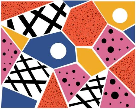 Abstract geometric background shapes patterns multi colored Stock Illustration