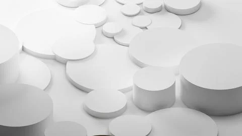 Abstract geometric background shapes White circle in relief, both high and .. Stock Illustration
