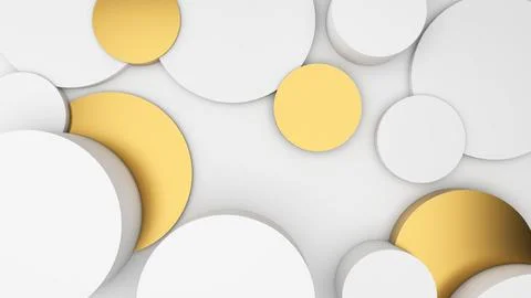Abstract geometric background shapes White and gold circle in relief, both .. イラスト素材