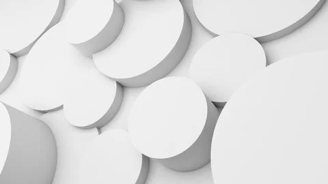 Abstract geometric background shapes White circle in relief, both high and .. Stock Photos
