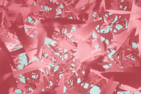 Abstract geometric background, sharp pink spikes, 3d rendering. Digital illus Stock Illustration