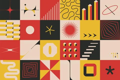 Abstract geometric background. Simple minimalist bold forms for poster Stock Illustration