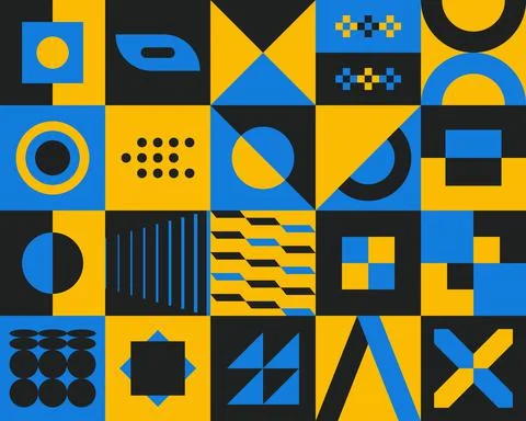 Abstract geometric background. Simple minimalist bold forms swiss style Stock Illustration