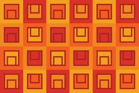Abstract Geometric Background Square Shapes and Designs Orange Colors Иллюстрация