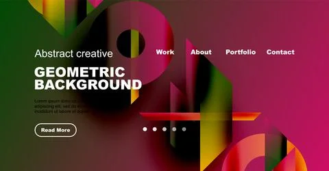 Abstract geometric background with text elements. Website header design 스톡 일러스트