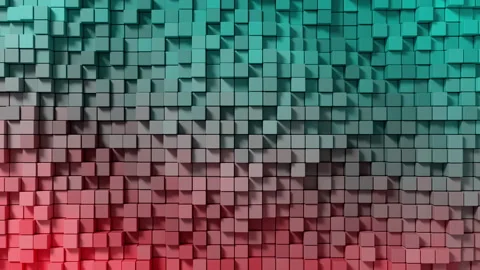 An abstract geometric background of three-dimensional cubes with a soft color Stock Footage 348243787