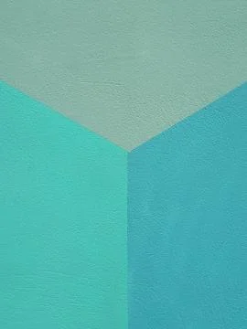 Abstract geometric background with three dimensional cube shape in teal blue Fotos Stock