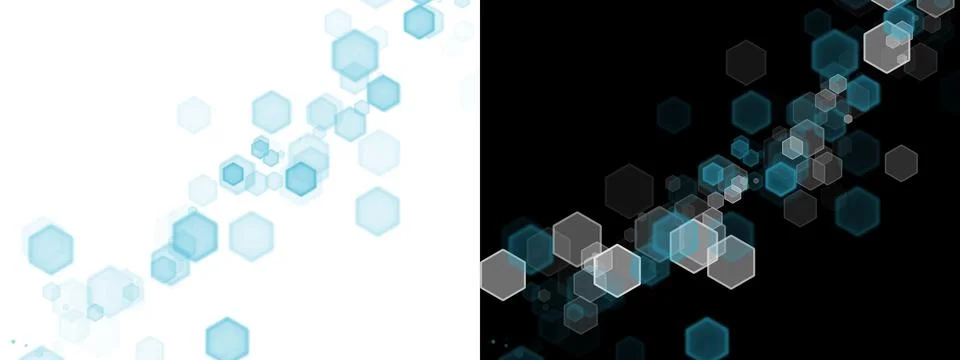 Abstract geometric background with translucent blue and gray hexagons on Stock-Illustration