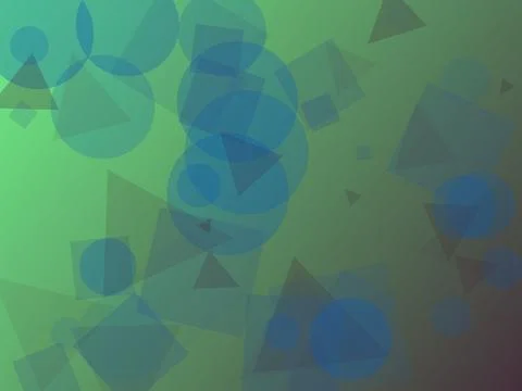 Abstract geometric background with translucent circles, triangles, and squa.. Illustrazione stock