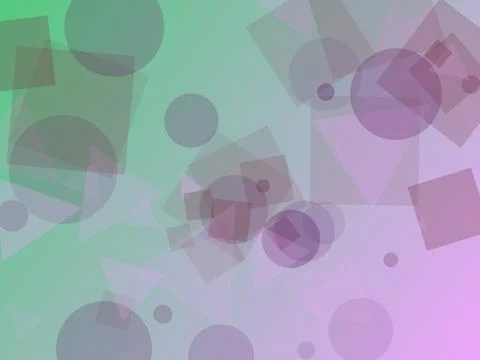 Abstract Geometric Background with Translucent Overlapping Shapes on Green .. Stock Illustration