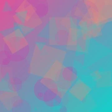 Abstract Geometric Background with Translucent Overlapping Squares Circles .. 스톡 일러스트