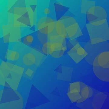 Abstract geometric background with translucent overlapping blue and teal shap Illustrazione stock
