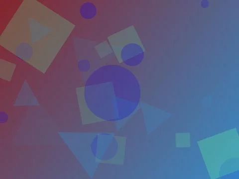 Abstract Geometric Background with Translucent Purple and Blue Circles and .. Stock Illustration