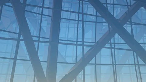 Abstract geometric background with transparent blue glass moving shapes Stock-Footage 83541476