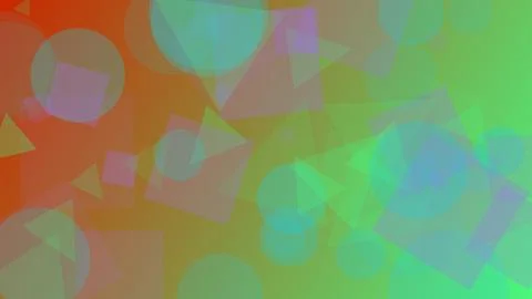 Abstract Geometric Background with Transparent Circles Squares and Triangle.. Stock Illustration
