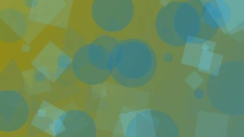 Abstract Geometric Background with Transparent Circles and Squares in Green.. Illustrazione stock