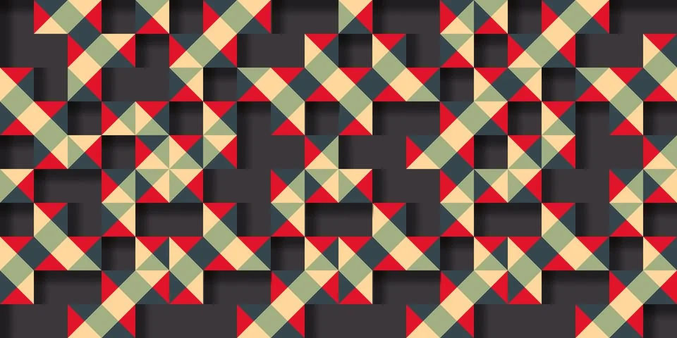 Abstract geometric background with triangle pattern and shadows, vector Stock Illustration