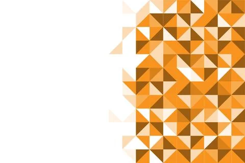 Abstract Geometric Background Triangle shape, orange color on white backgroun Stock Illustration